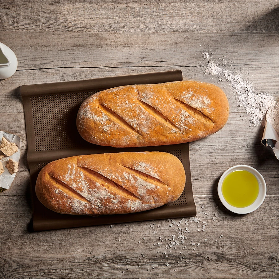 Lurch FlexiForm Ciabatta-Backform aus Silikon 26x30 cm 2er-Set LU85080 by LURch color Svart