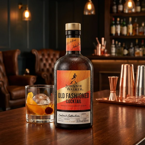 Johnnie Walker Old Fashioned Fertig gemixter Cocktail 70cl L-67-976-00  color Svart