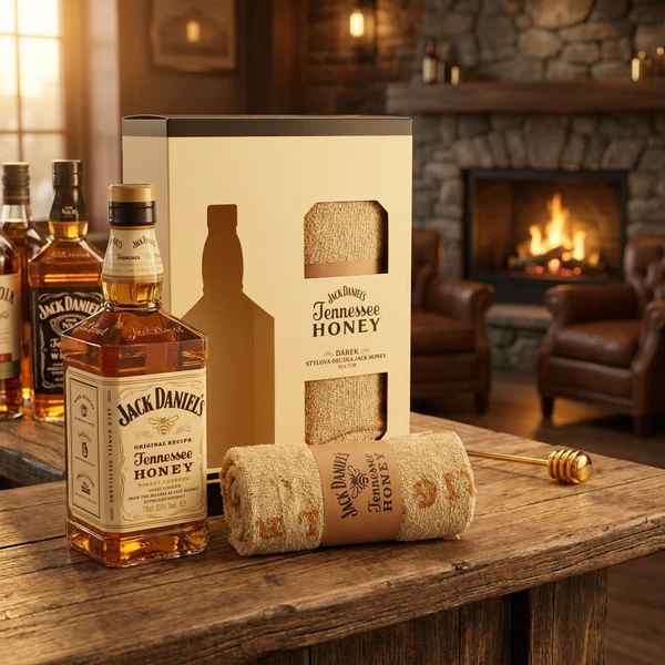 Jack Daniel's Tennessee Honey Likör inkl. Handtuch 70cl L-61-685-00  color Svart