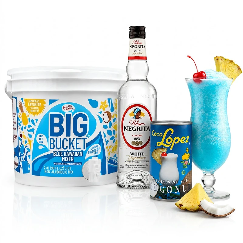 Big Bucket Blue Colada – Cocktail-Set Bundle187  color Svart