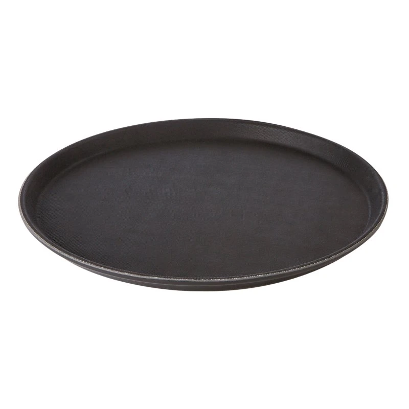 Serviertablett Rutschfest Rund Schwarz 40,5 cm CB1007  color Svart