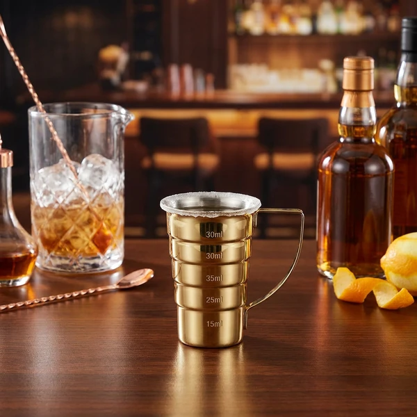 Jigger 6 cl Gold-Finish JG0082G  color Svart