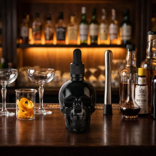 Bitterflasche Skull 60 ml Klar SK00023  color Svart