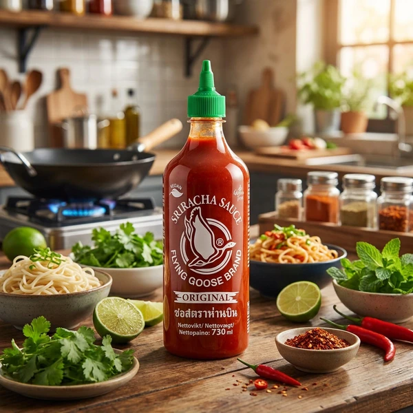Flying Goose Sriracha Chilisauce 73 CL 382219  color Svart
