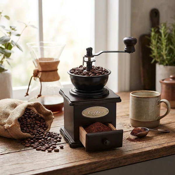 Kaffeemühle Retro Schwarzes Holz 4416303 by COSY & TRENDY color Svart
