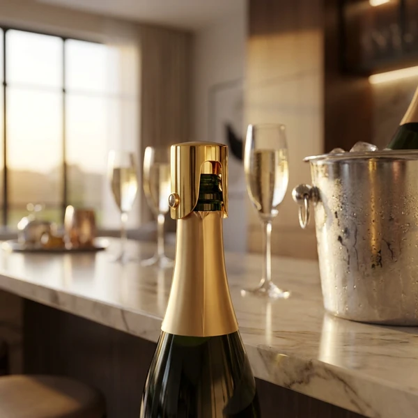 Champagnerverschluss in Gold CS0001G  color Svart