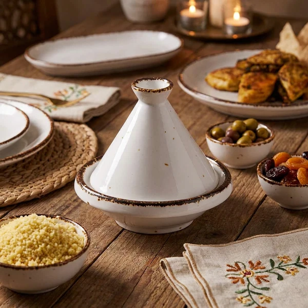 Mini-Tajine Porzellan Weiß Ø9cm x H9cm 1480109 by COSY & TRENDY color Svart