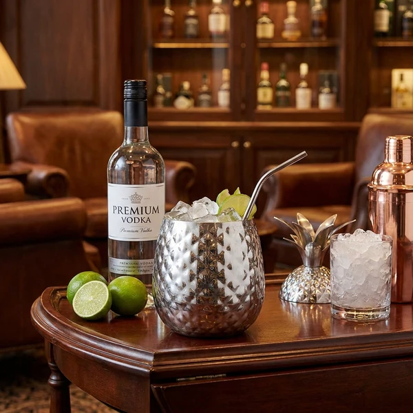 BarLife 2026 Ananas-Cocktailbecher Silber 800 ml 1002043Z by COSY & TRENDY color Svart