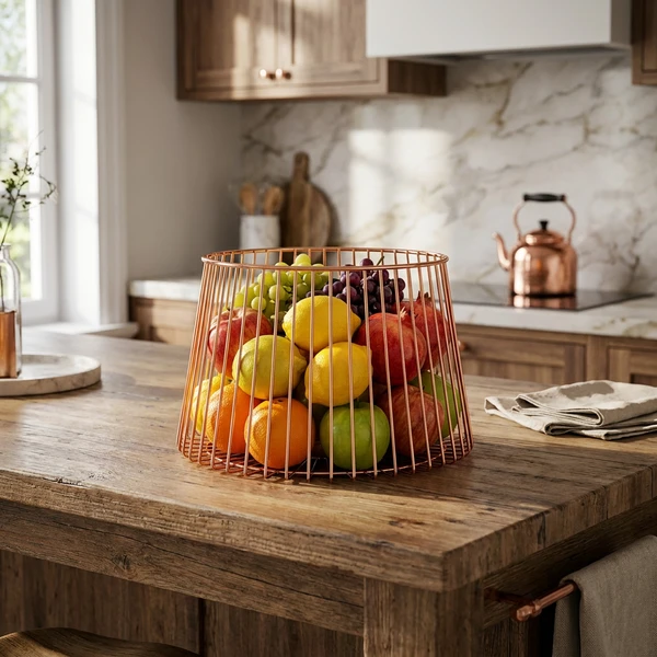 Obstkorb kupferbeschichtet Ø23,5 cm 201710575 by COSY & TRENDY color Svart