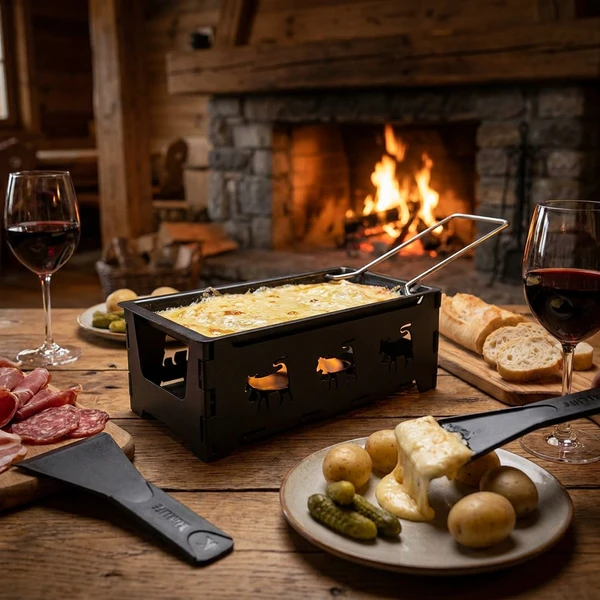 Klappbares Raclette aus Edelstahl für 2 Personen 5659008 by COSY & TRENDY color Svart