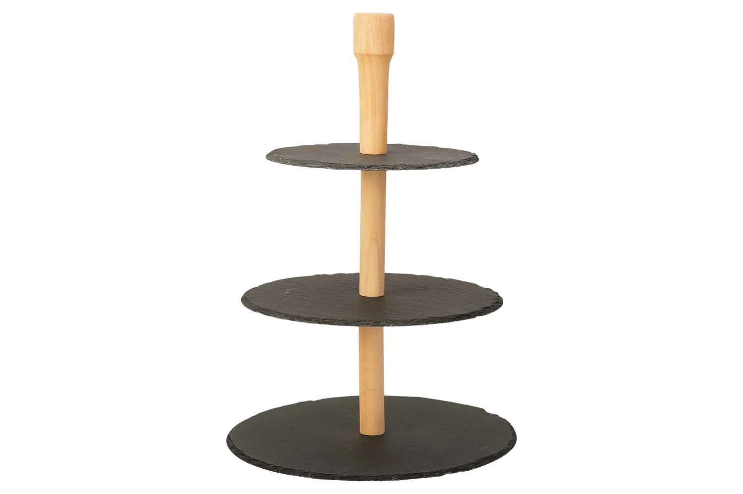 3-stöckige Etagere aus Schiefer 28x28x40 cm 1983004 by COSY & TRENDY color Svart
