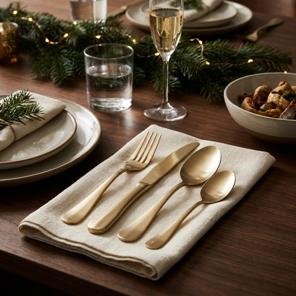 Besteckset 24-teilig Mattes Champagner Edelstahl 5422003 by COSY & TRENDY color Svart