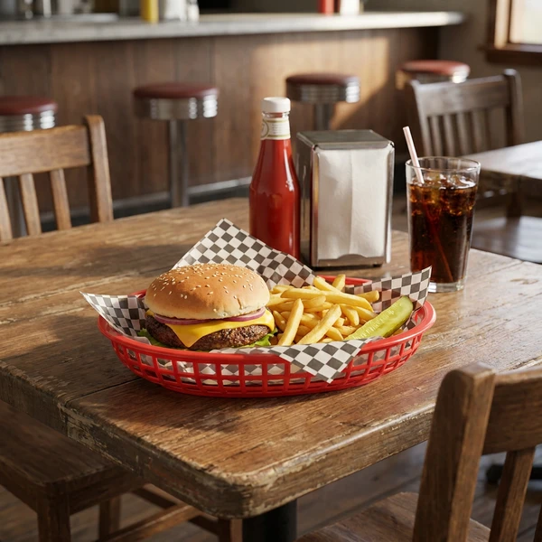 Burger-Servierkörbe Rot Kunststoff 6er-Set 23x14 cm 1669095 by COSY & TRENDY color Svart