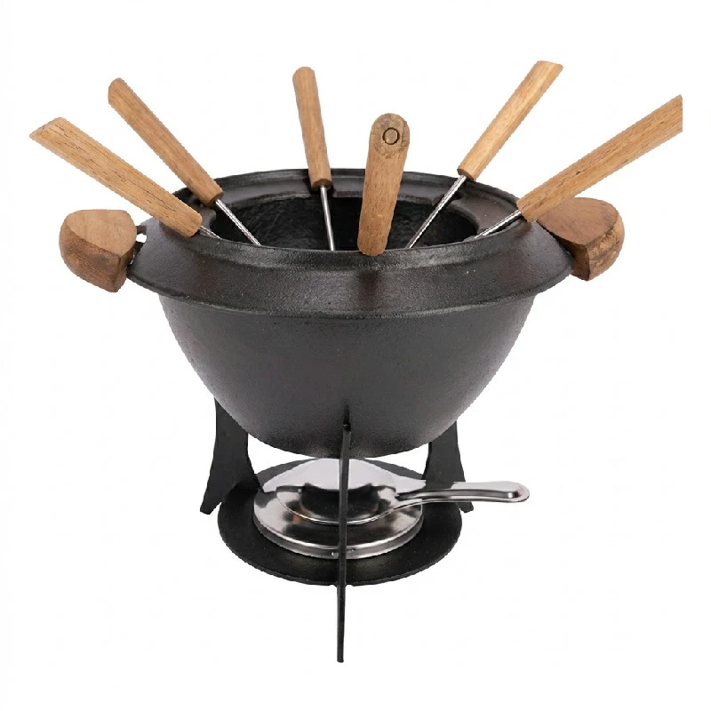 Fondueset aus Gusseisen Ø23 cm inkl. 6 Gabeln 5659001 by COSY & TRENDY color Svart