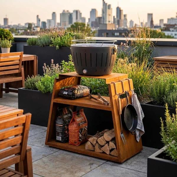 Gestell für Urban BBQ Grill Cortenstahl 3165144 by COSY & TRENDY color Svart