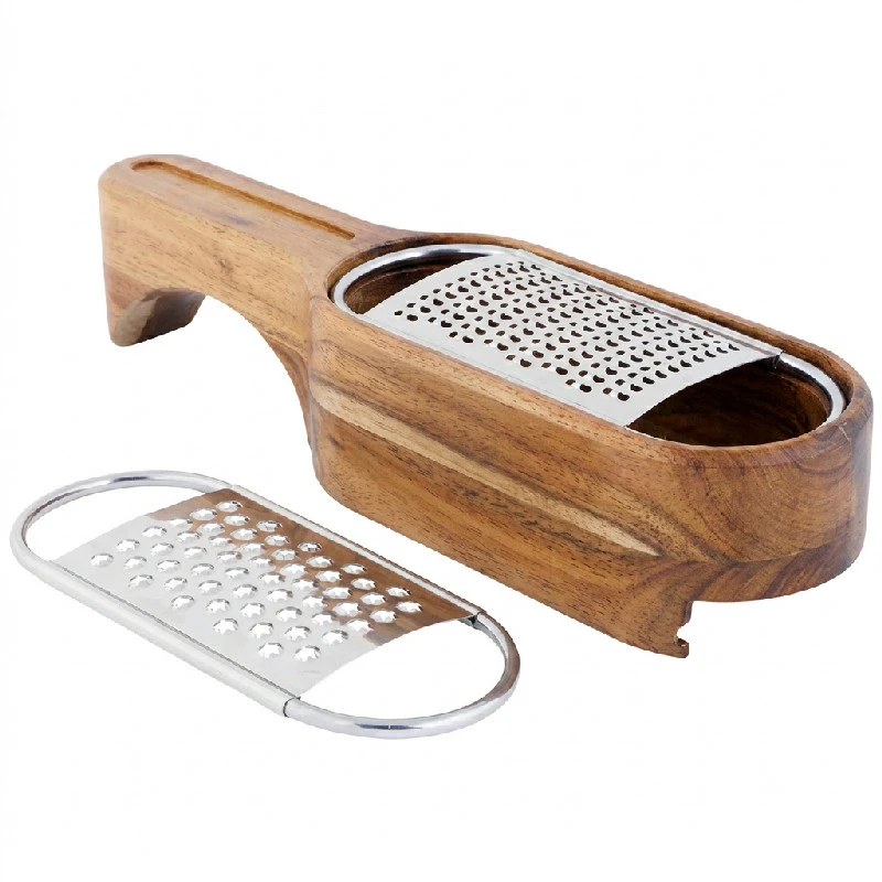 Reibe mit Auffangbehälter Holz und Edelstahl 7,5cm 5659013 by COSY & TRENDY color Svart