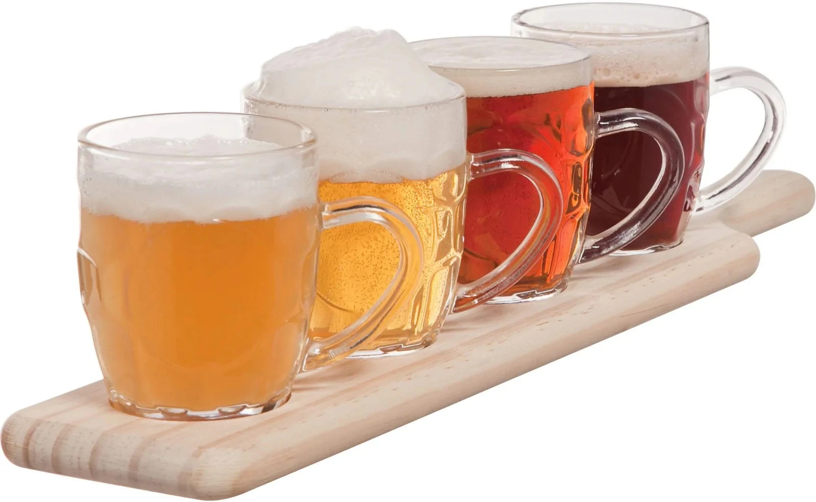 Bierverkostungs-Set aus Holz mit 4 Gläsern à 285 ml 605837  color Svart