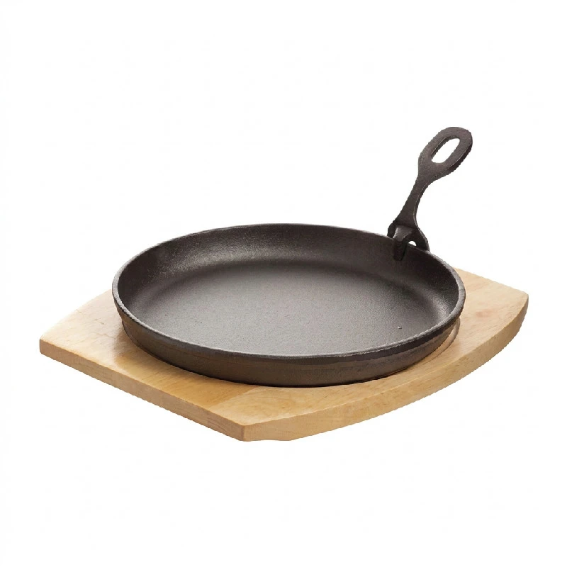 Gusseisen-Servierplatte mit Holzuntersetzer 22 cm HE912 by COSY & TRENDY color Svart