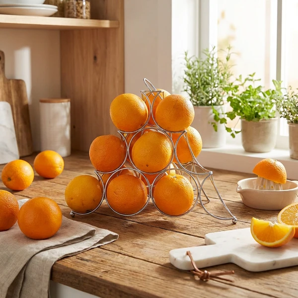 Orangenhalter Draht Edelstahl 32x32x27cm CK0194 by COSY & TRENDY color Svart