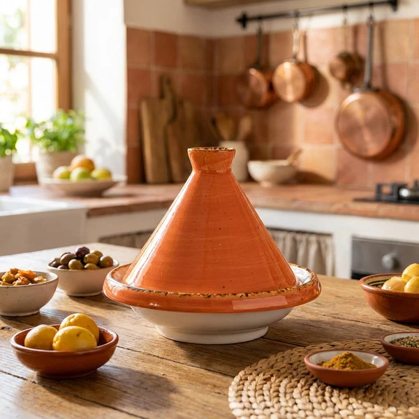 Tajine Porzellan Orange Ø13 cm x H11,2 cm 1480213 by COSY & TRENDY color Svart