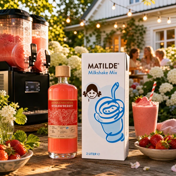 Strawberry Milkshake – Slush-Ice-Cocktailset Bundle193  color Svart
