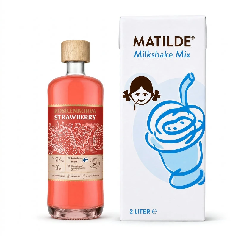 Strawberry Milkshake – Slush-Ice-Cocktailset Bundle193  color Svart