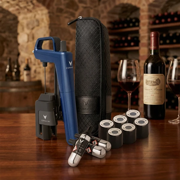 Coravin Timeless Six+ Weinsystem – Ocean Blue Limited Edition 112467B  color Svart