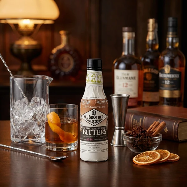 Fee Brothers Whisky Barrel Aged Bitter FL 15 62189  color Svart
