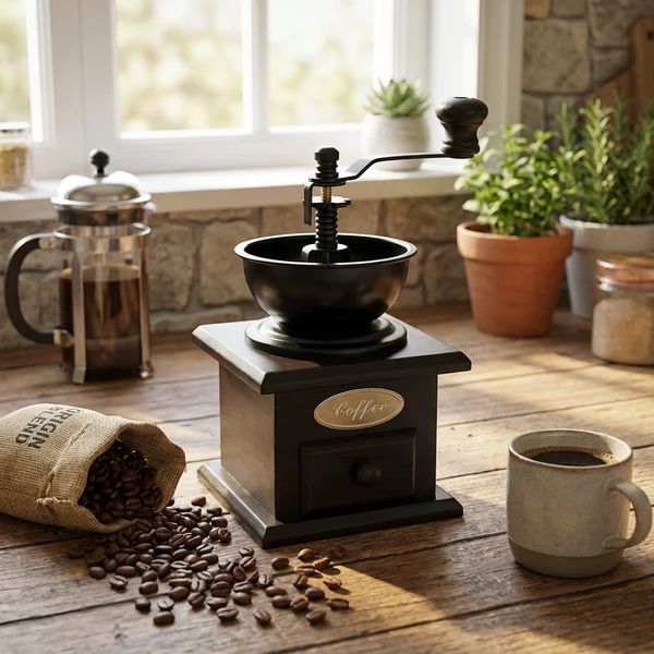 COFFEEGRINDER RETRO BLACK WOOD 5383402 by BarLife 2026 color Svart