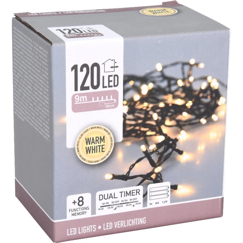 LED-Lichterkette 9 Meter - 120 LEDs AX9810640  color Svart
