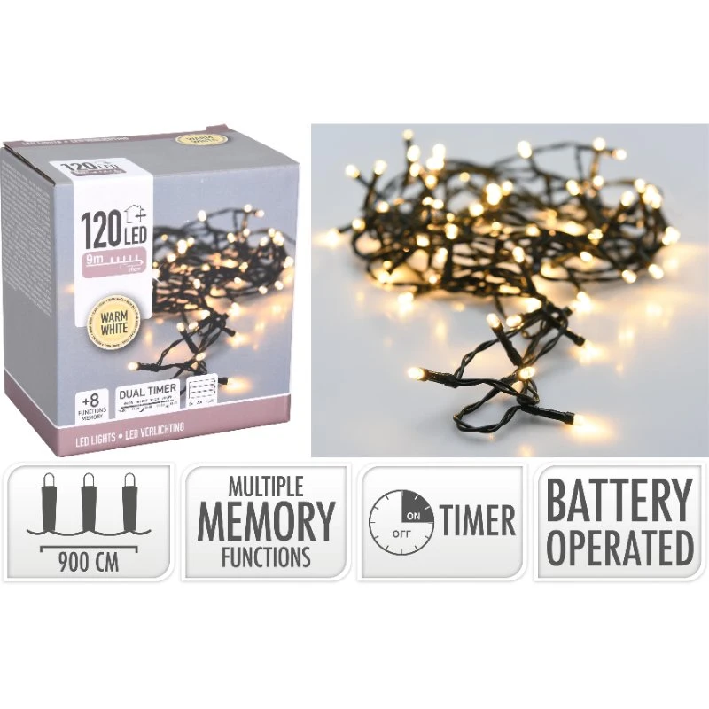 LED-Lichterkette 9 Meter - 120 LEDs AX9810640  color Svart
