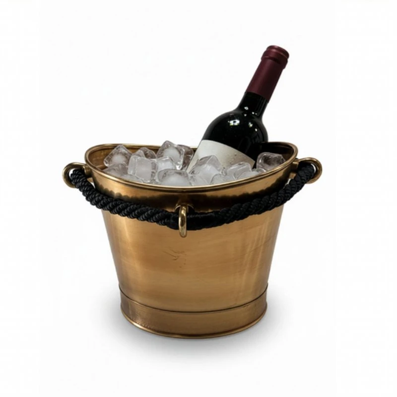 Rivage Premium Antik-Weinkühler mit Seilgriffen OVL-6117-RP  color Svart