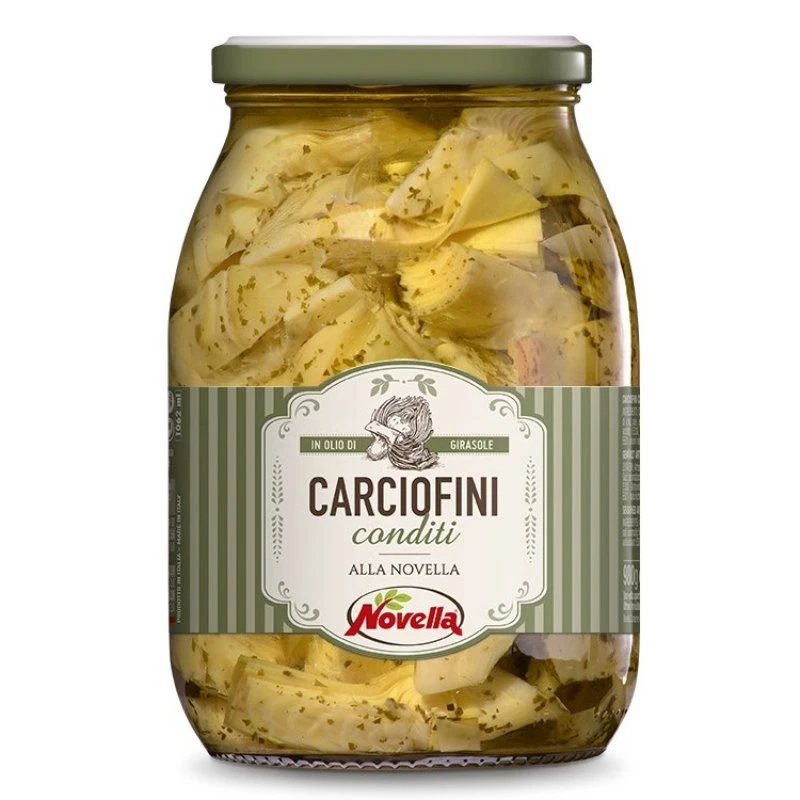 Gewürzte Artischocken alla Novella 950g (Abgetropft 600g) 19006 by Deli Drengene color Svart