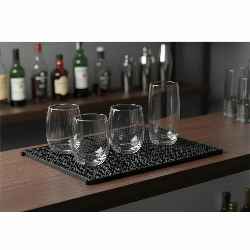 Gläsermatte – Schwarz 34x34 cm BTBL3915B by Beaumont color Svart