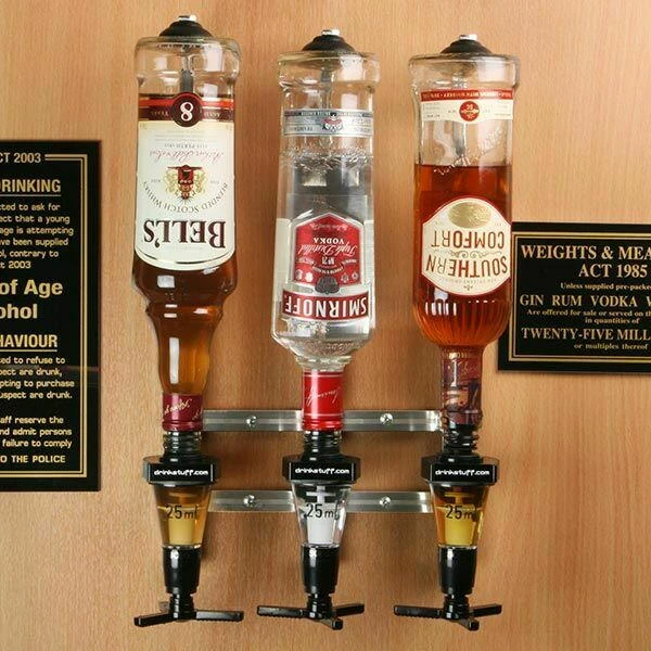 Wand-Flaschenhalter für 3 Flaschen – 70 cl / 1 Liter BTBL3211 by Beaumont color Svart