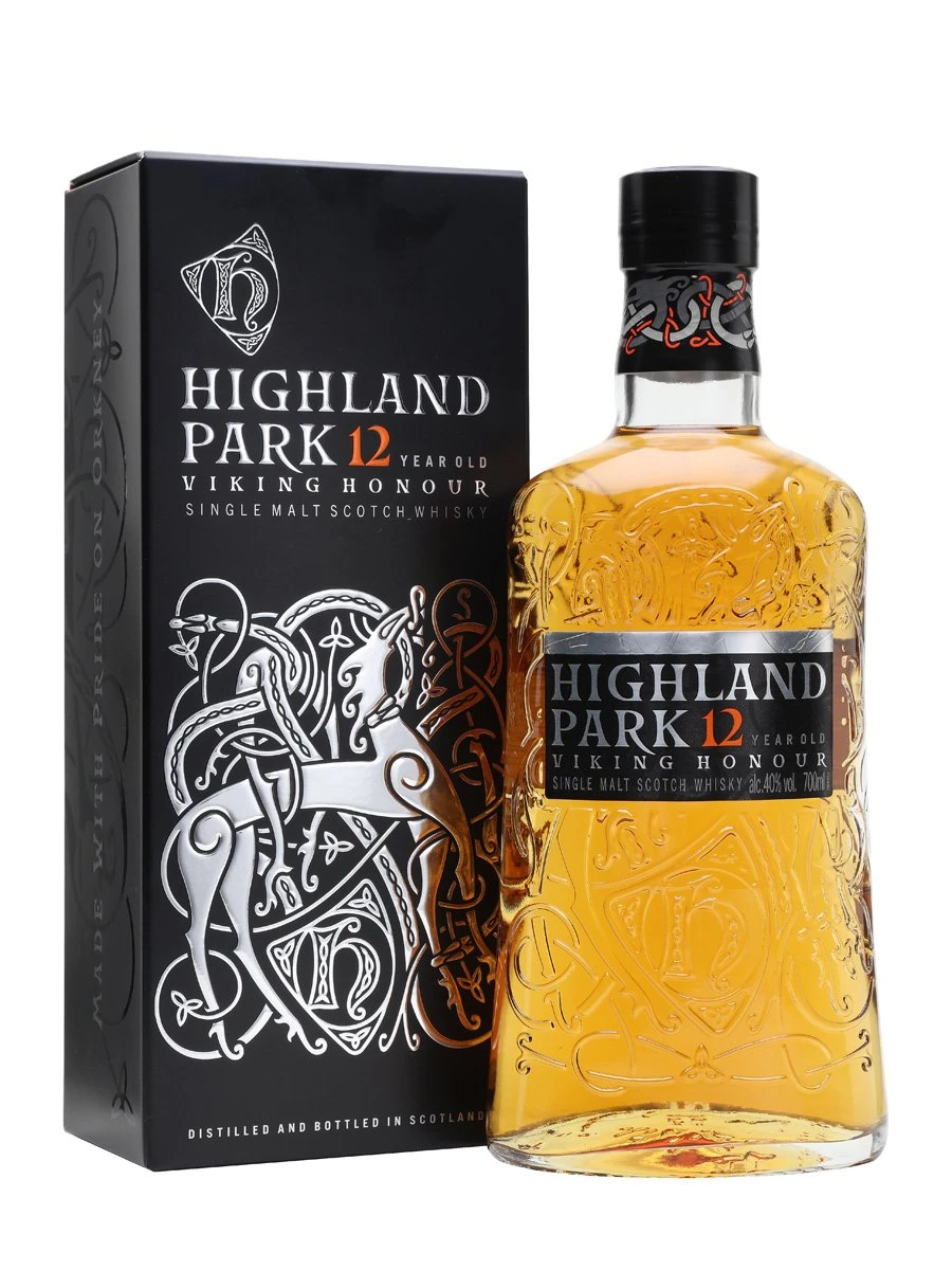 Highland Park 12 YO Single Malt Scotch FL 70 55001 by HIGHLANDPA color Svart