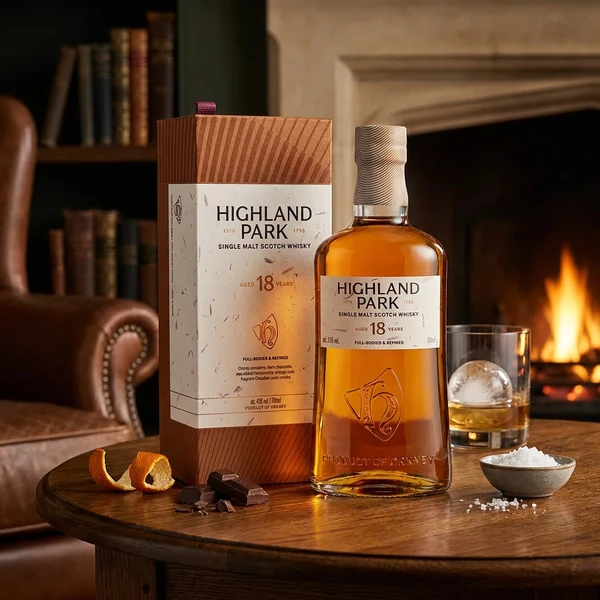 Highland Park 18 YO Single Malt Scotch 70 cl 55002 by HIGHLANDPA color Svart