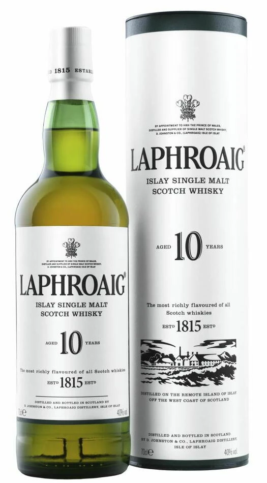 Laphroaig 10 YO Islay Single Malt FL 70 55017 by LAPHROAIG color Svart