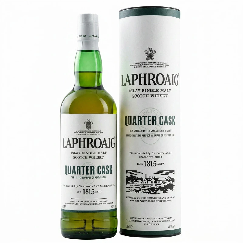 Laphroaig "Quarter Cask" Islay Single Malt FL 70 55019 by LAPHROAIG color Svart