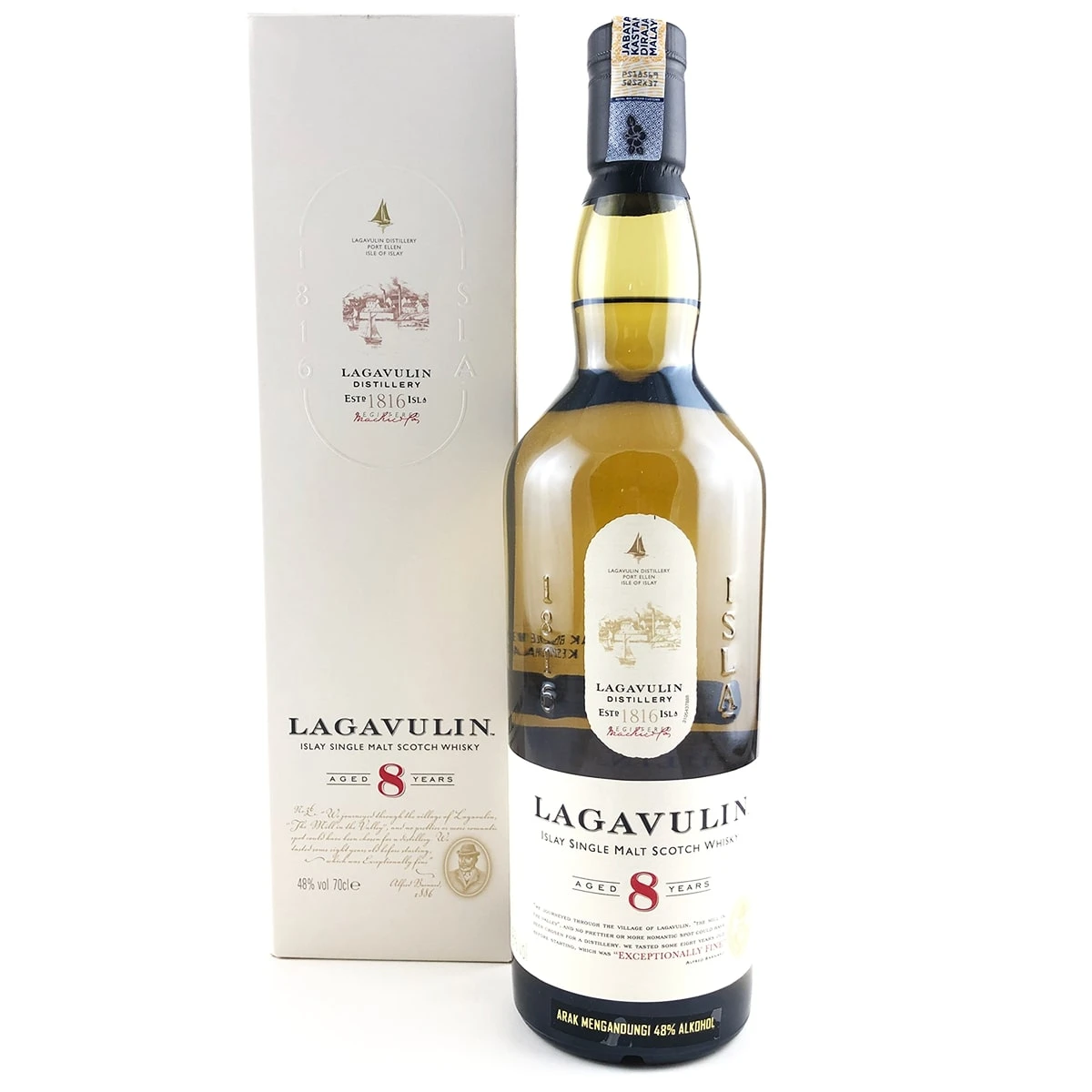 Lagavulin 8 YO Islay Single Malt FL 70 55167 by LAGAVULIN color Svart
