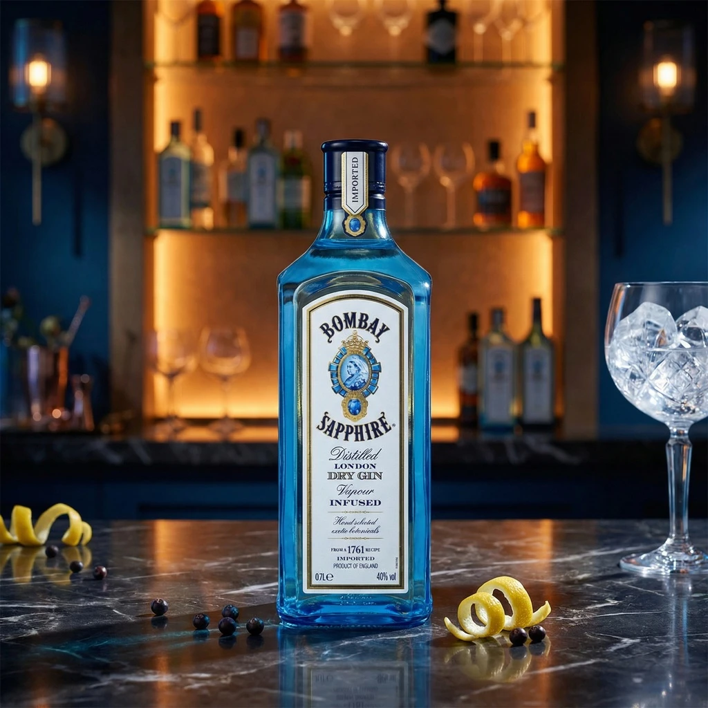 Bombay Sapphire London Dry Gin FL 70 51044 by BOMBAY color Svart