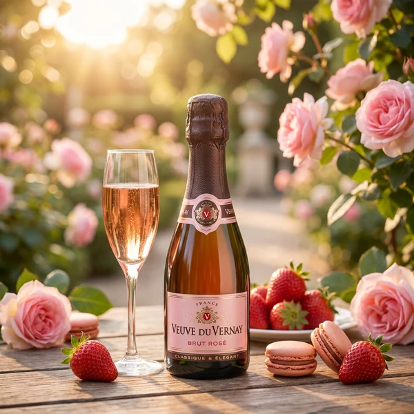 Veuve du Vernay Brut Rosé (Piccolo) FL 20 30075 by VEUVEDUVER color Svart