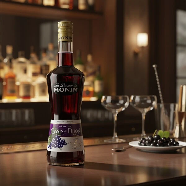 Monin Likör Creme de Cassis / Solbeere FL 70 63024 by MONIN color Svart