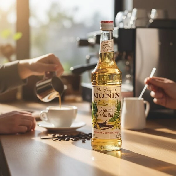 Monin Sirup Französische Vanille / Fransk Vanille FL 70 61022 by MONIN color Svart