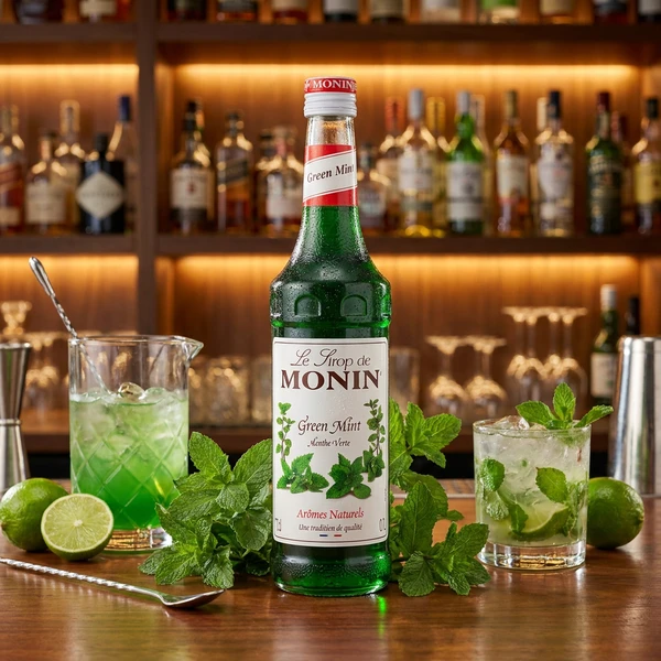 Monin Sirup Grüne Minze / Menthe Verte FL 70 61026 by MONIN color Svart