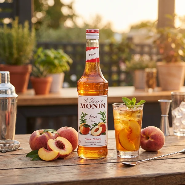 Monin Syrup Peach / Pfirsich FL 70 61021 by MONIN color Svart