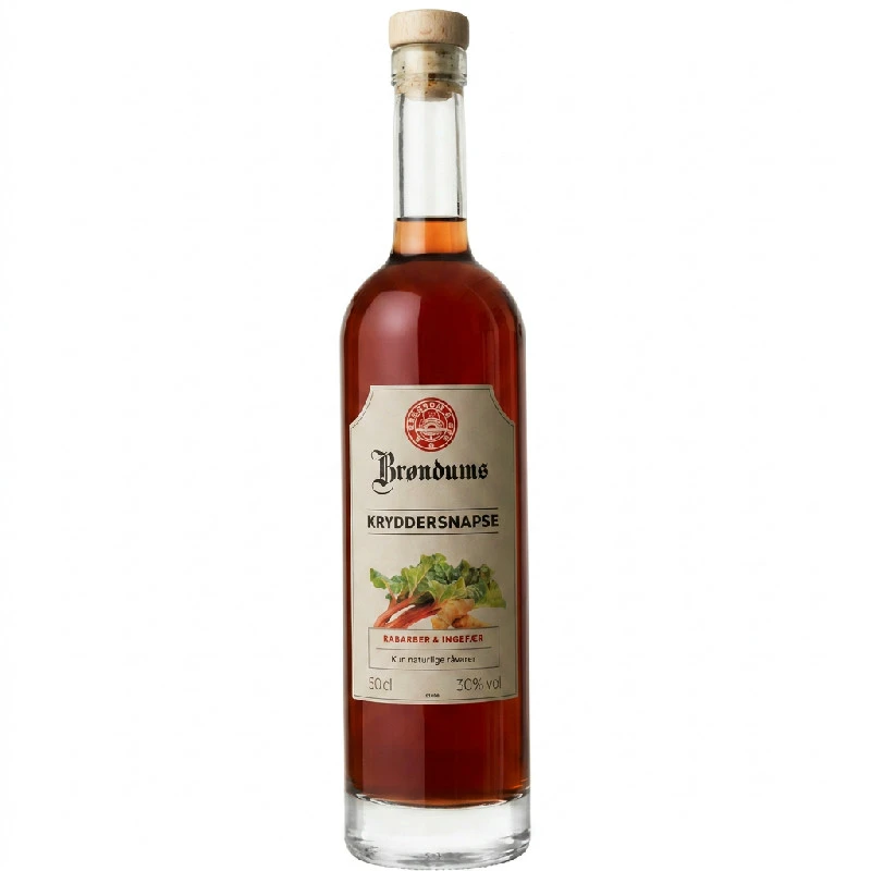 Brøndums Gewürzschnaps - Rhabarber & Ingwer FL 50 62132 by BRØNDUM color Svart