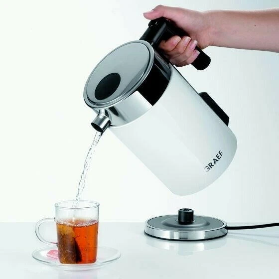 Wasserkocher 1,5 l mit Temperatureinstellung, Weiß GRWK701EU by Graef color Vit