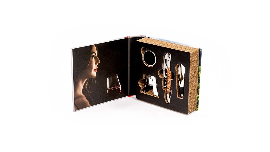 MEMORABILE Weinset 4-teilig in Holzbox LEGS3 by Legnoart color Svart