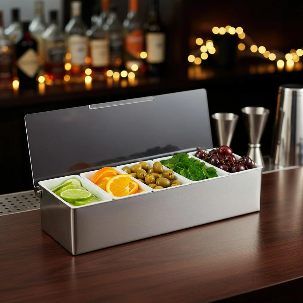Fruchtspender Edelstahl - 5 Fächer x 1 Pint BTBL3762 by Beaumont color Silver